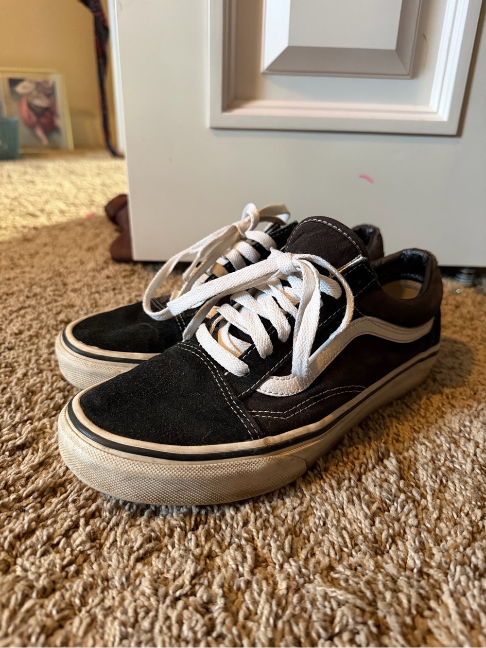 Vans Black and White Old Skool Low-Top Sneakers